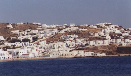 arriv�e au port de Mykonos